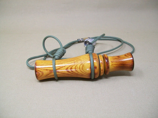 Unknown Wooden Duck Call, lanyard and bands  (#N37)