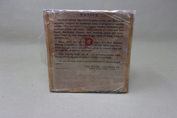 Peters High Velocity Rustless Smokeless Shot Gun Shell Box (empty)