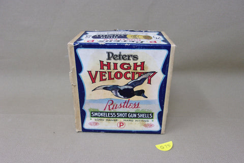 Peters High Velocity Rustless Smokeless Shot Gun Shell Box (empty)  (#Q75)