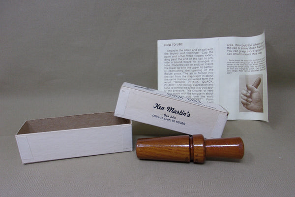 Ken Martin Duck Call in Original Box with paperwork  (Q78)