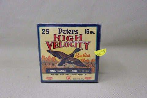 Rare Peters High Velocity 16 GA Empty Shell Box  (#Q79)