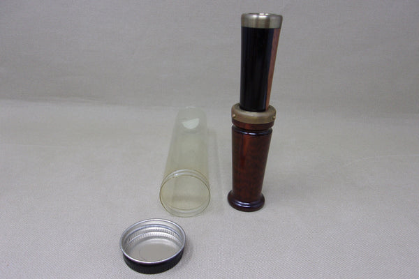 Snake Wood Duck Call with Ebony Wood Stopper, Brass Rivets (#V1)