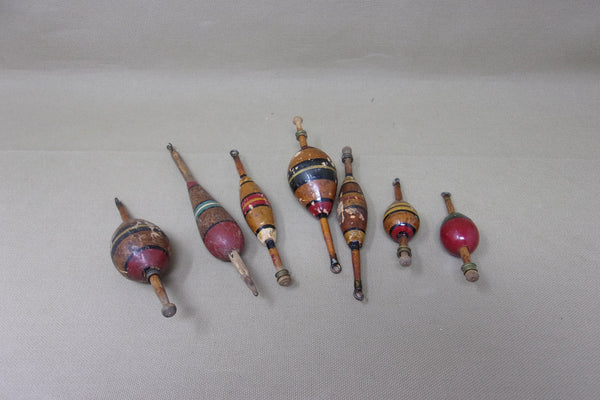Vintage Wooden Bobbers, group of 7