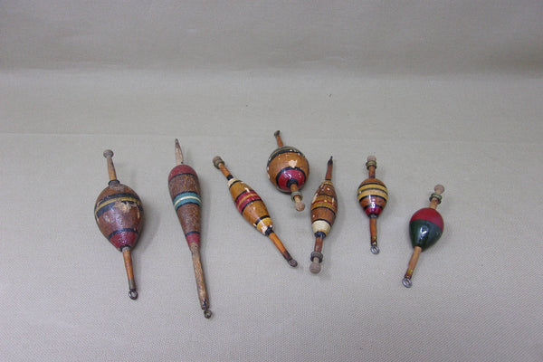 Vintage Wooden Bobbers, group of 7