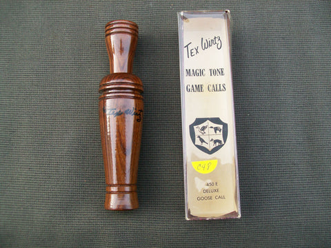 Tex Wirtz Model 450E Goose Call in Original Box, signed