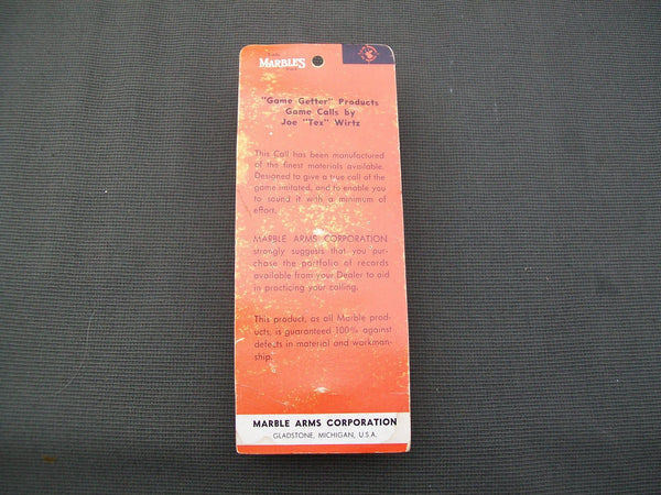 Marbles Game Calls- by Joe "Tex" Wirtz - Duck Call #451 WZ