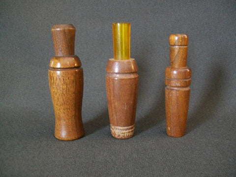Lot of 3 Wooden Calls- 1 Goose Call, 2 Duck Calls