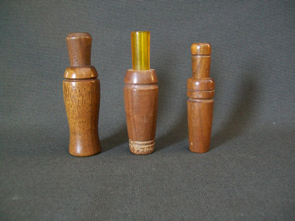 Lot of 3 Wooden Calls- 1 Goose Call, 2 Duck Calls