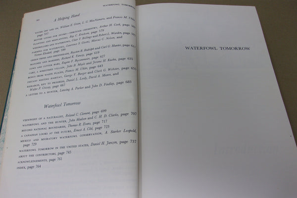 Waterfowl Tomorrow- United States Dept of The Interior